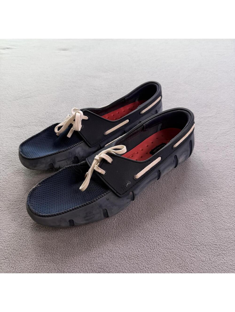 SWIMS Braided Lace Loafers Boat Shoes Navy Blue Water Friendly Men's Size 7